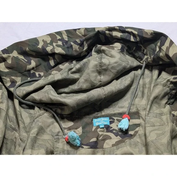 Antica Sartoria By Giacamo Cinque Women One Size Camo Embellished Hooded Jacket